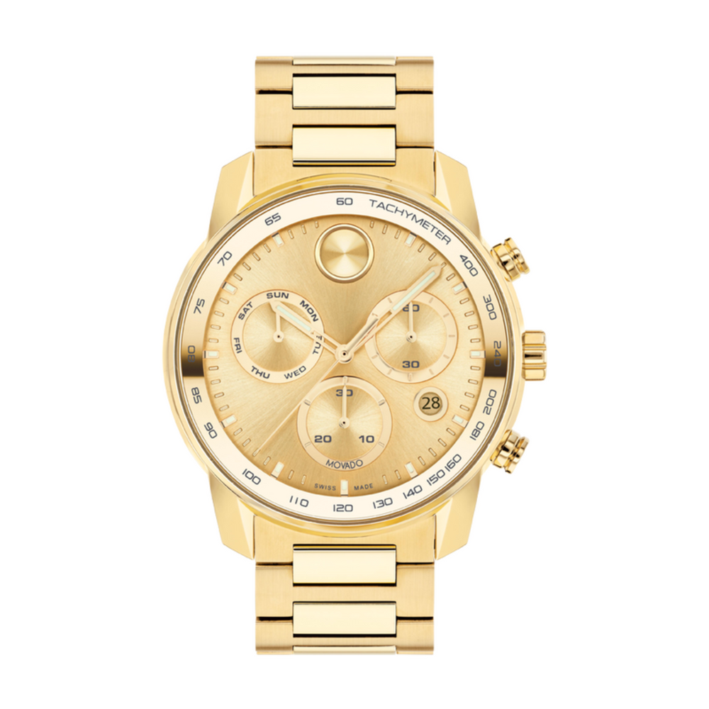 Movado BOLD Verso Gold Chronograph Watch 3600866