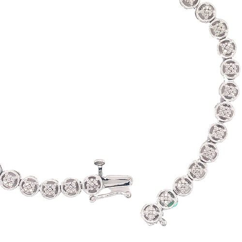 Sterling Silver with Diamonds Tennis Bracelet