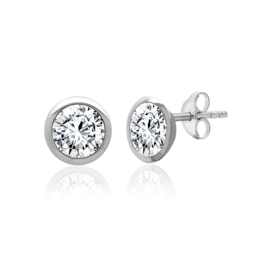Sterling Silver .50TW Lab Grown Round Brilliant Stud Earrings