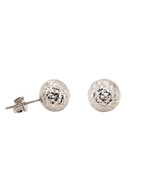 10kt White Gold Ball Studs