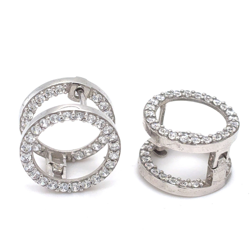 10kt White Gold Fancy CZ Earrings