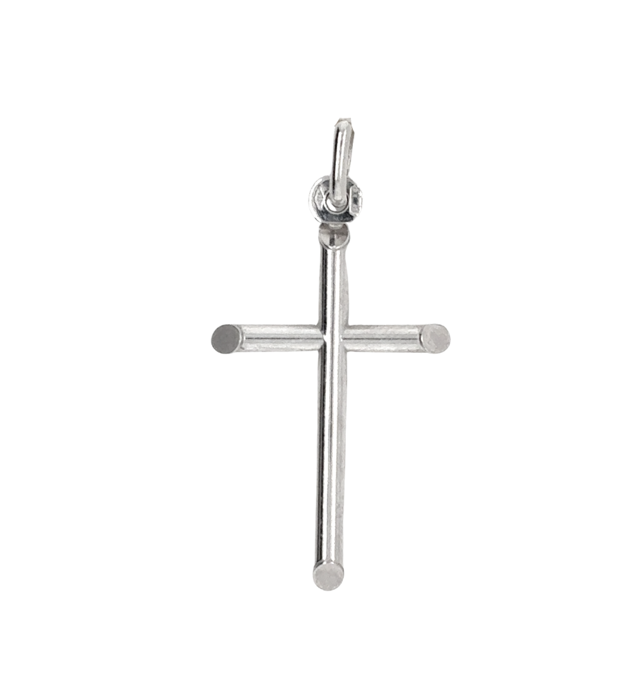 14kt White Gold Cross Charm