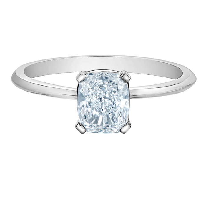 The Knife Edge Solitaire - Cushion Cut Lab Grown Diamond Solitaire - Customizable Engagement Ring