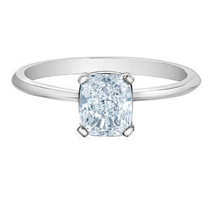 The Knife Edge Solitaire - Cushion Cut Lab Grown Diamond Solitaire - Customizable Engagement Ring