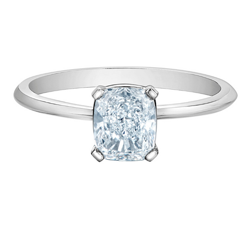 The Knife Edge Solitaire - Cushion Cut Lab Grown Diamond Solitaire - Customizable Engagement Ring
