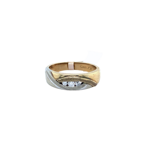 10kt Two Tone .05ct Diamond Ring