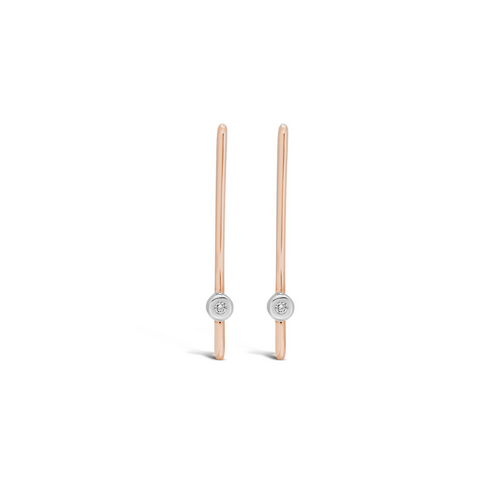 10kt Two-Tone Matchstick Diamond Earrings
