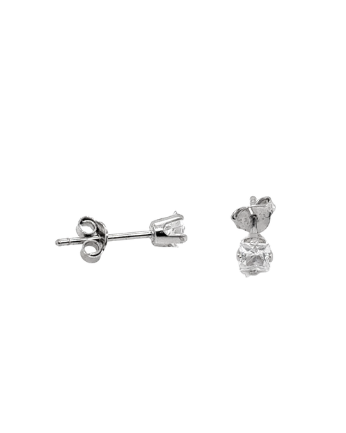 10kt White Gold 3mm CZ Stud Earrings