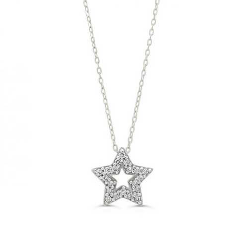 10kt White Gold Star Pendant