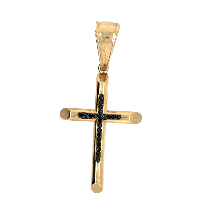 10kt Yellow Gold CZ Cross Pendant