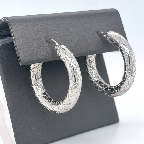 10kt White Gold Hoops