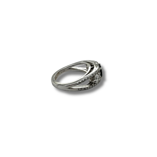 14KW Blue Sapphire and Diamond Fashion Ring