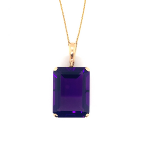 10/14KT Yellow Gold Amethyst Pendant