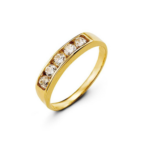 10kt Yellow Gold Channel Set CZ Baby Ring