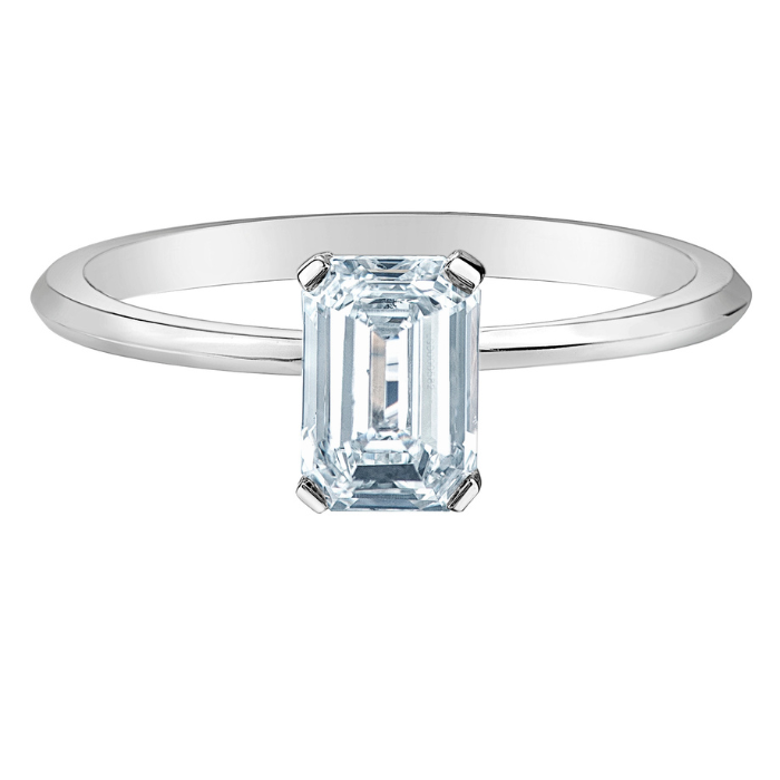 The Knife Edge Solitaire - Emerald Cut Lab Grown Diamond Solitaire - Customizable Engagement Ring