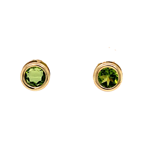 14kt Yellow Gold Peridot Earrings