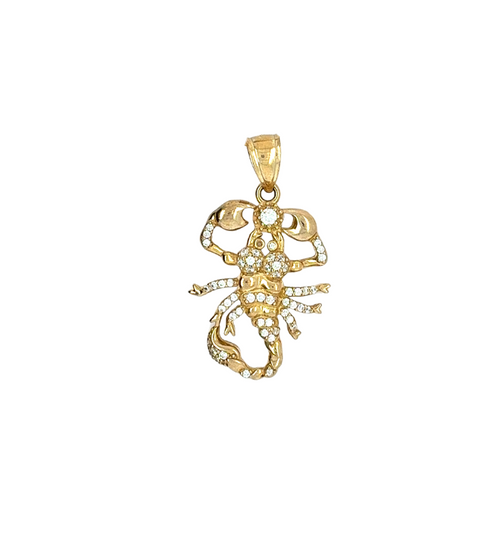 10kt Yellow Gold Scorpio CZ Charm