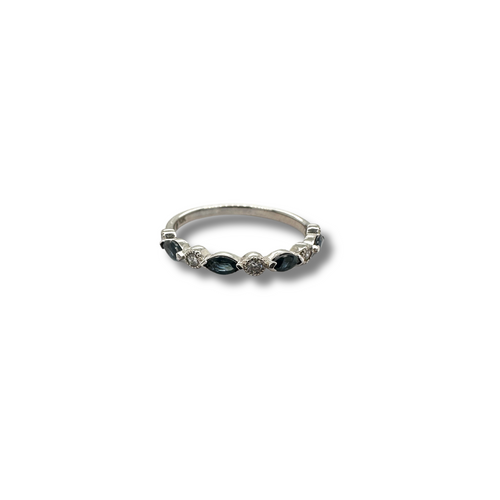 10KW Blue Sapphire and Diamond Accent Fashion Band