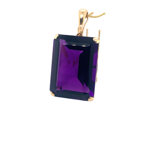 10/14KT Yellow Gold Amethyst Pendant