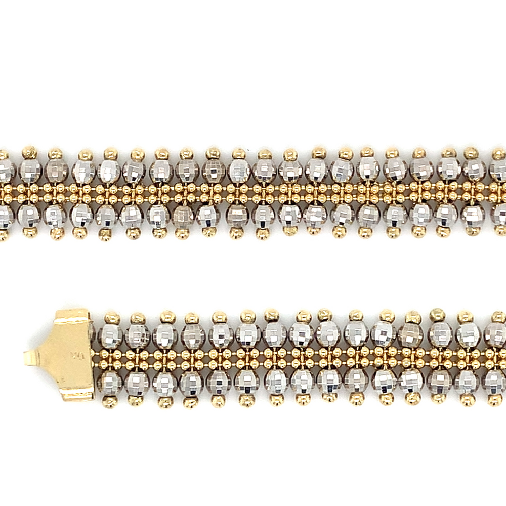 14kt two-tone 7.5inch Fancy Bracelet