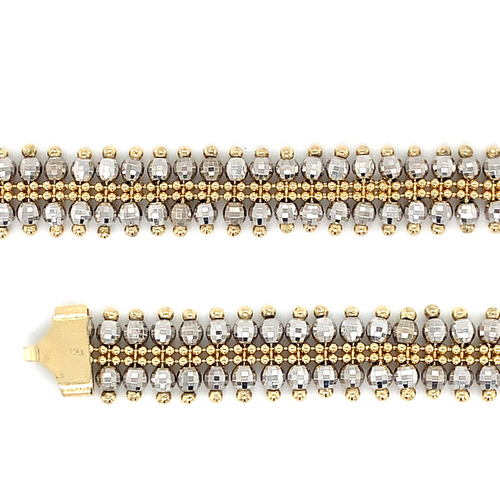 14kt two-tone 7.5inch Fancy Bracelet