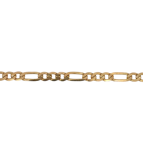 10kt Yellow Gold 3mm Figaro Anklet