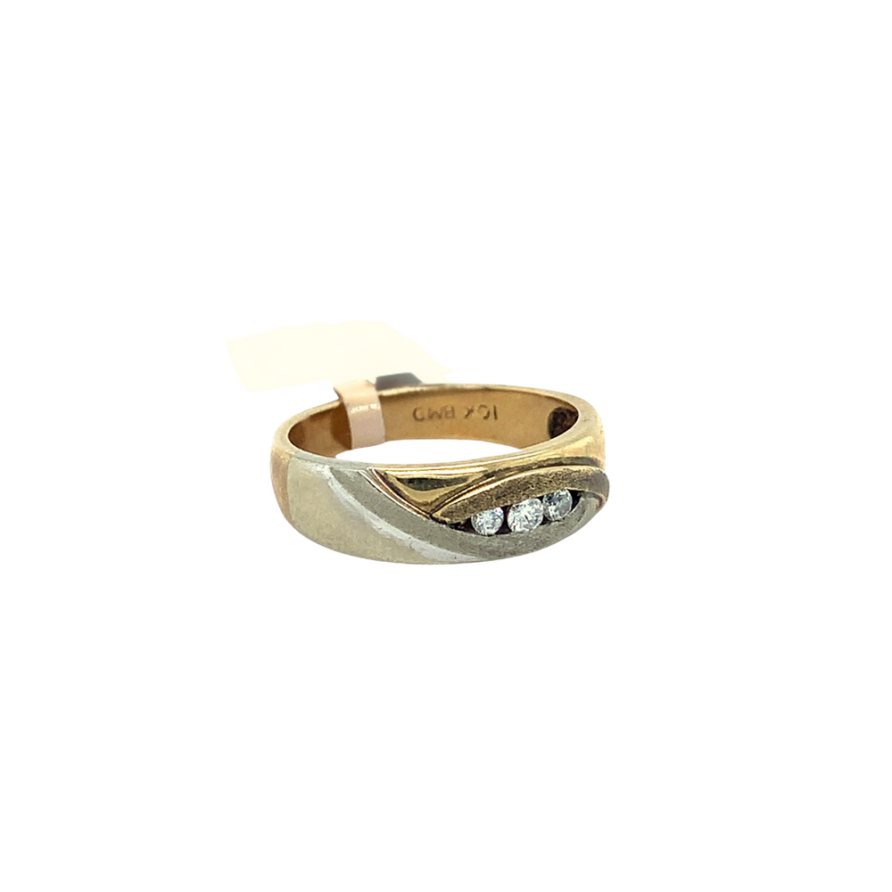 10kt Two Tone .05ct Diamond Ring