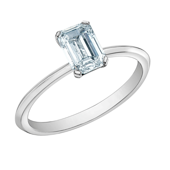The Knife Edge Solitaire - Emerald Cut Lab Grown Diamond Solitaire - Customizable Engagement Ring