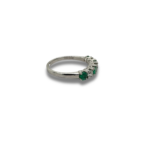 14KW Emerald and Diamond Band