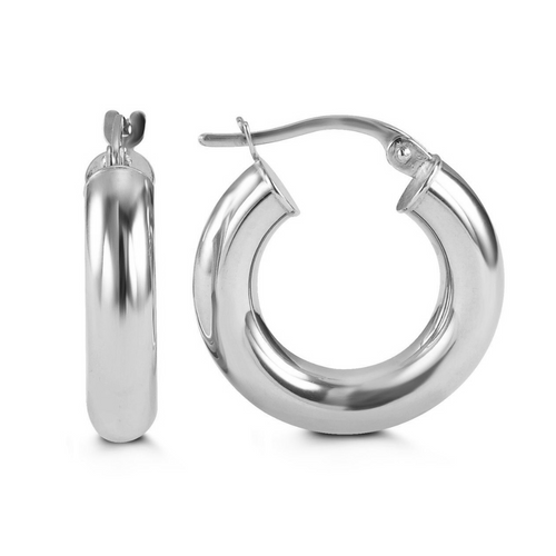10kt White Gold Hoop Earrings