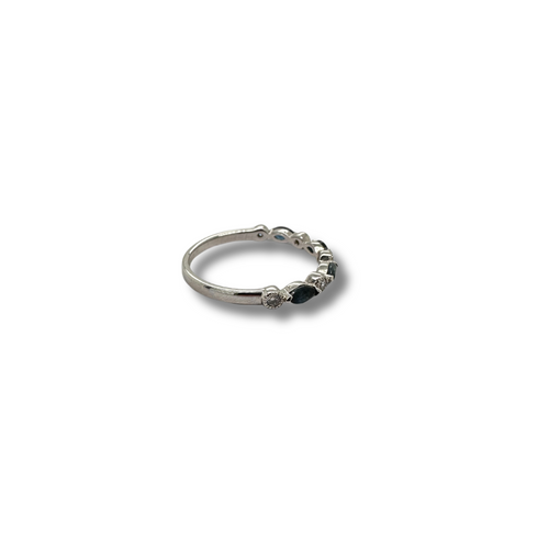10KW Blue Sapphire and Diamond Accent Fashion Band
