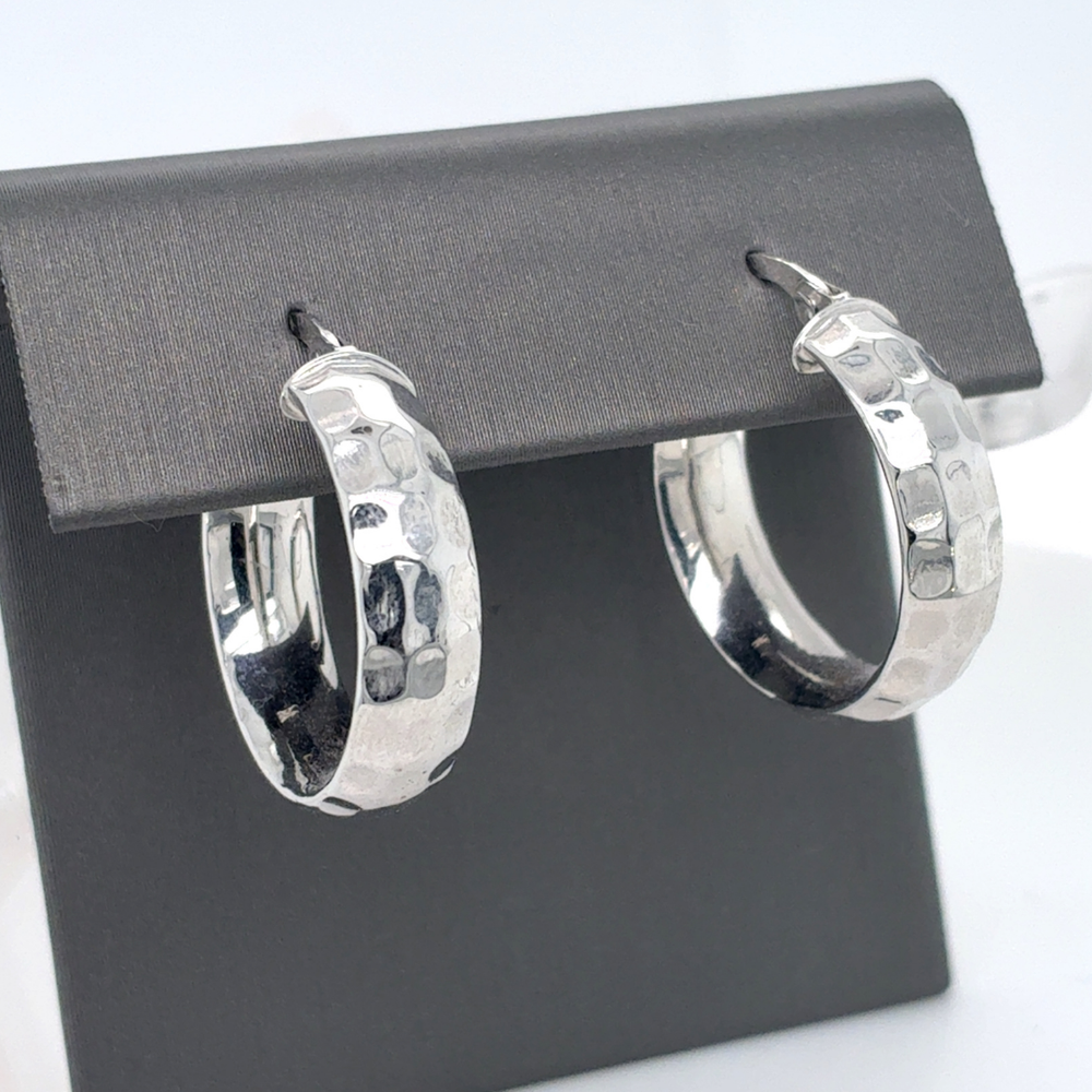 10kt White Gold Hoops