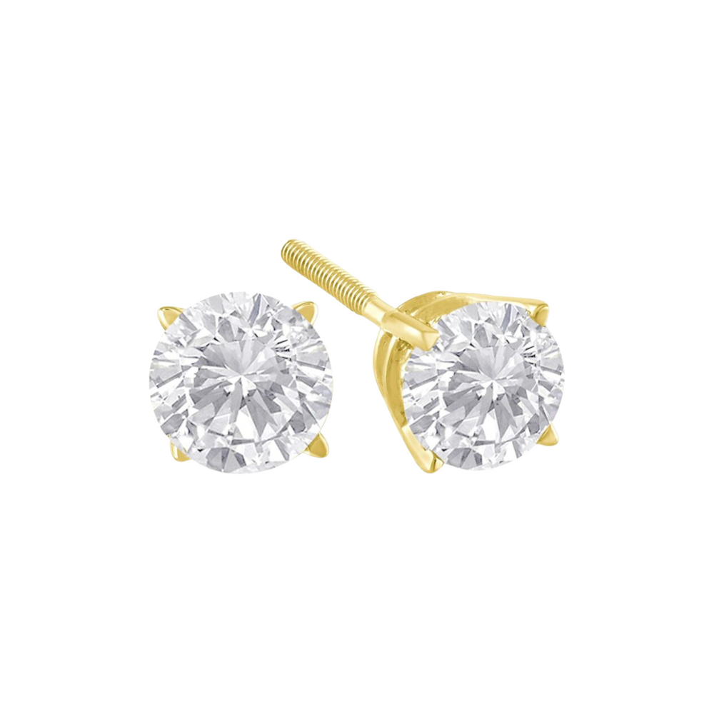 14kt Yellow Gold Lab Grown Diamond Earrings