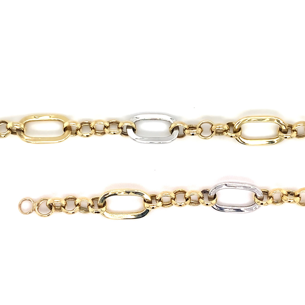 10kt Yellow Gold 7.5inch 8mm Fancy Bracelet