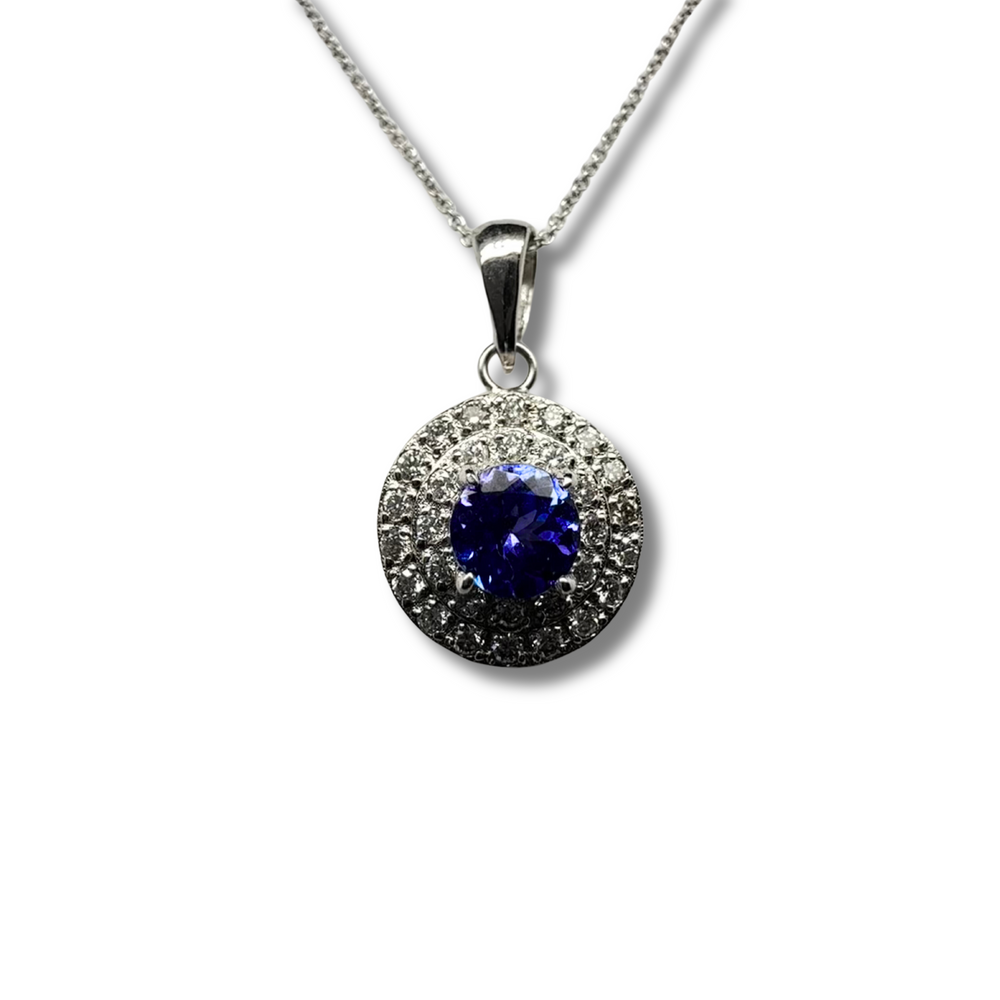 14KW Tanzanite and Diamond Pendnat