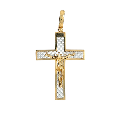 10kt Yellow Gold CZ Crucifix Pendant