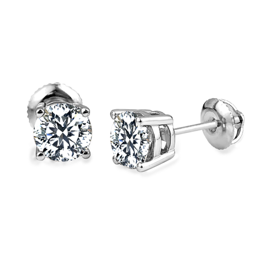 Sterling Silver .25TW Lab Grown Round Brilliant Stud Earrings