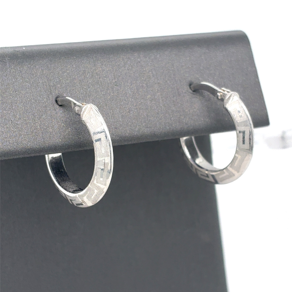 10kt White Gold Hoops