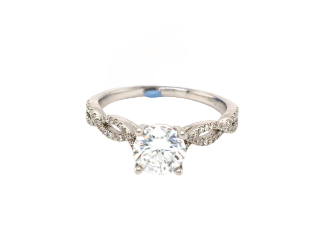 14kt White Gold Lab Grown 0.88ct Round Diamond Ring