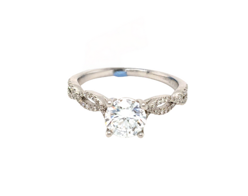 14kt White Gold Lab Grown 0.88ct Round Diamond Ring