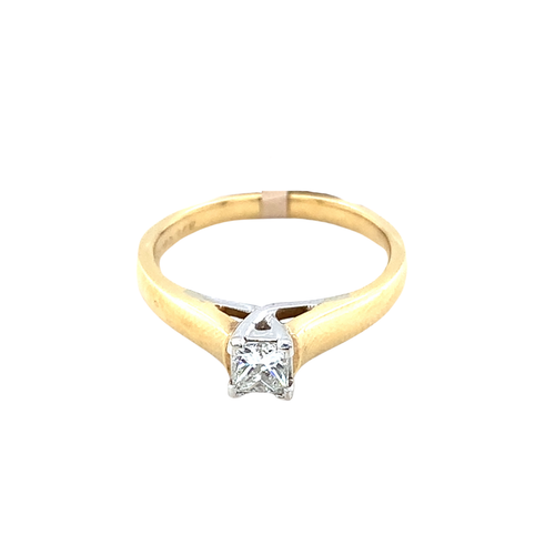 14kt Yellow Gold Princess Cut Diamond Ring