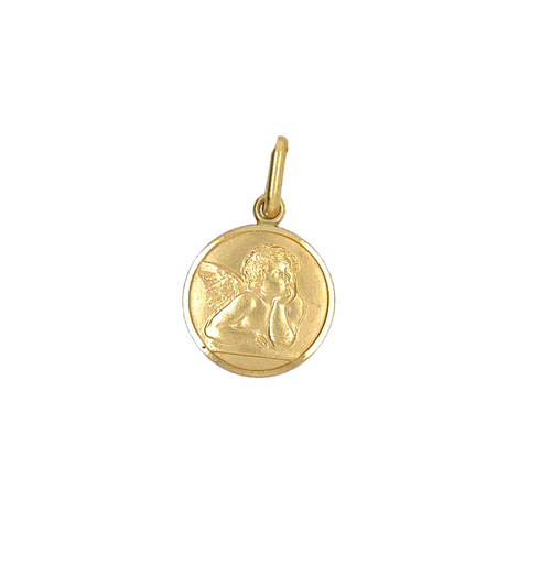 10kt Yellow Gold 12mm Angel Pendant