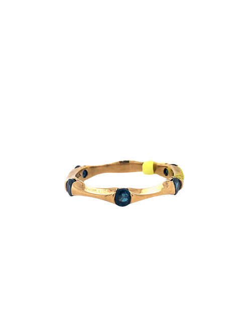 10K Yellow Gold Blue Sapphire Ring