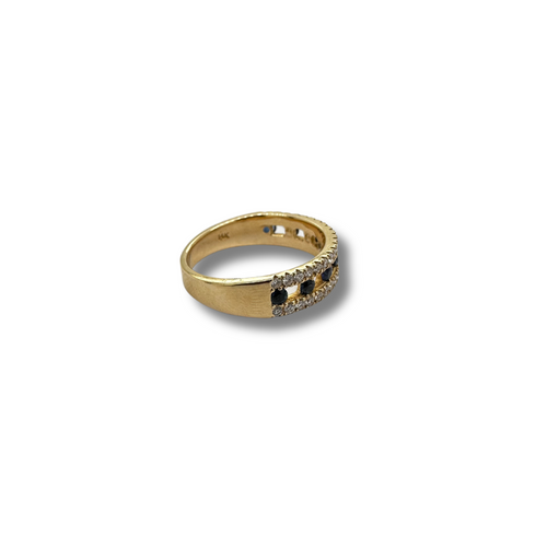 14KY Blue Sapphire and Diamond Accent Band