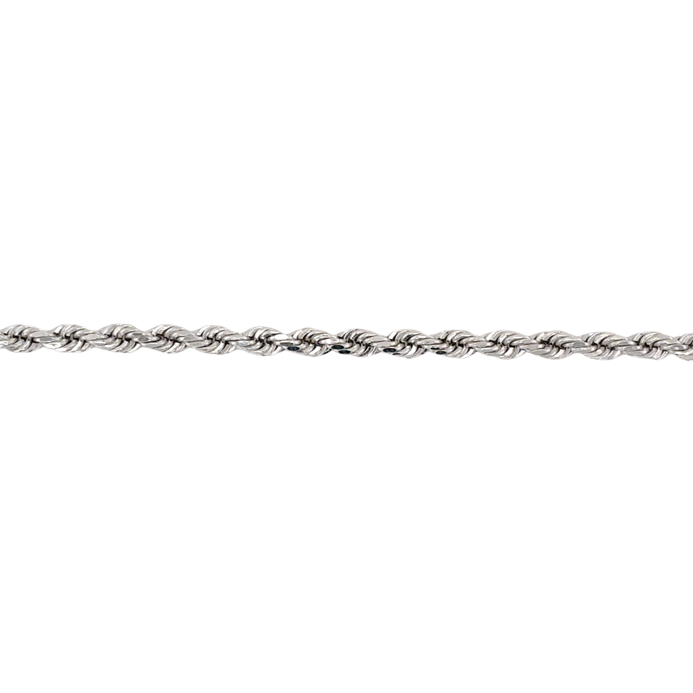 10kt White Gold 3mm Rope Anklet