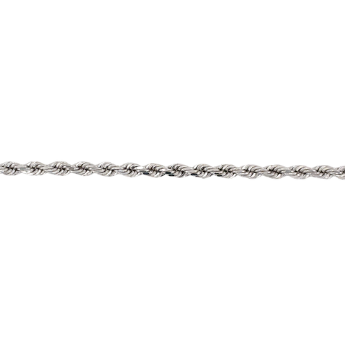 10kt White Gold 3mm Rope Anklet