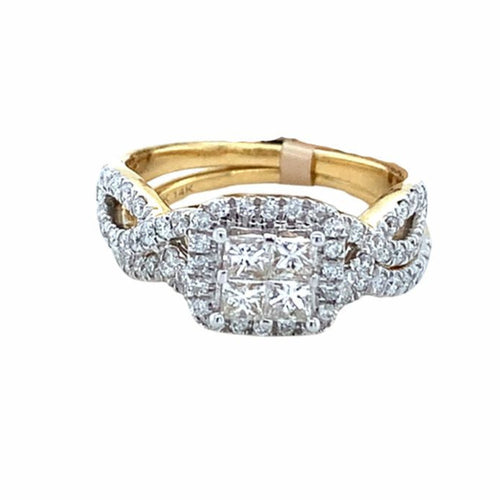 14kt Yellow Gold 1.00ct Diamond Wedding Set