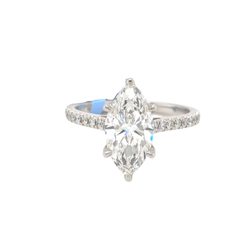 14kt White Gold Lab Grown 1.87ct Marquise Diamond Ring
