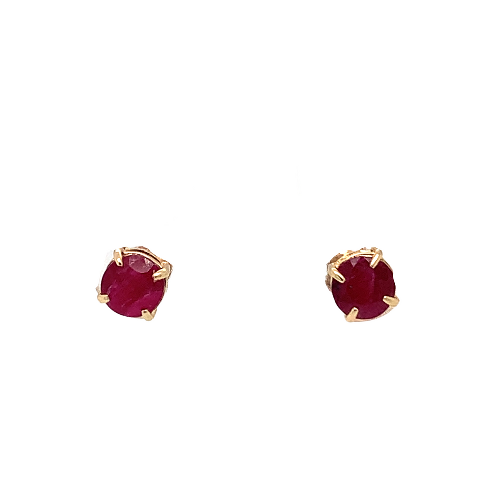 14kt Yellow Gold Ruby earrings