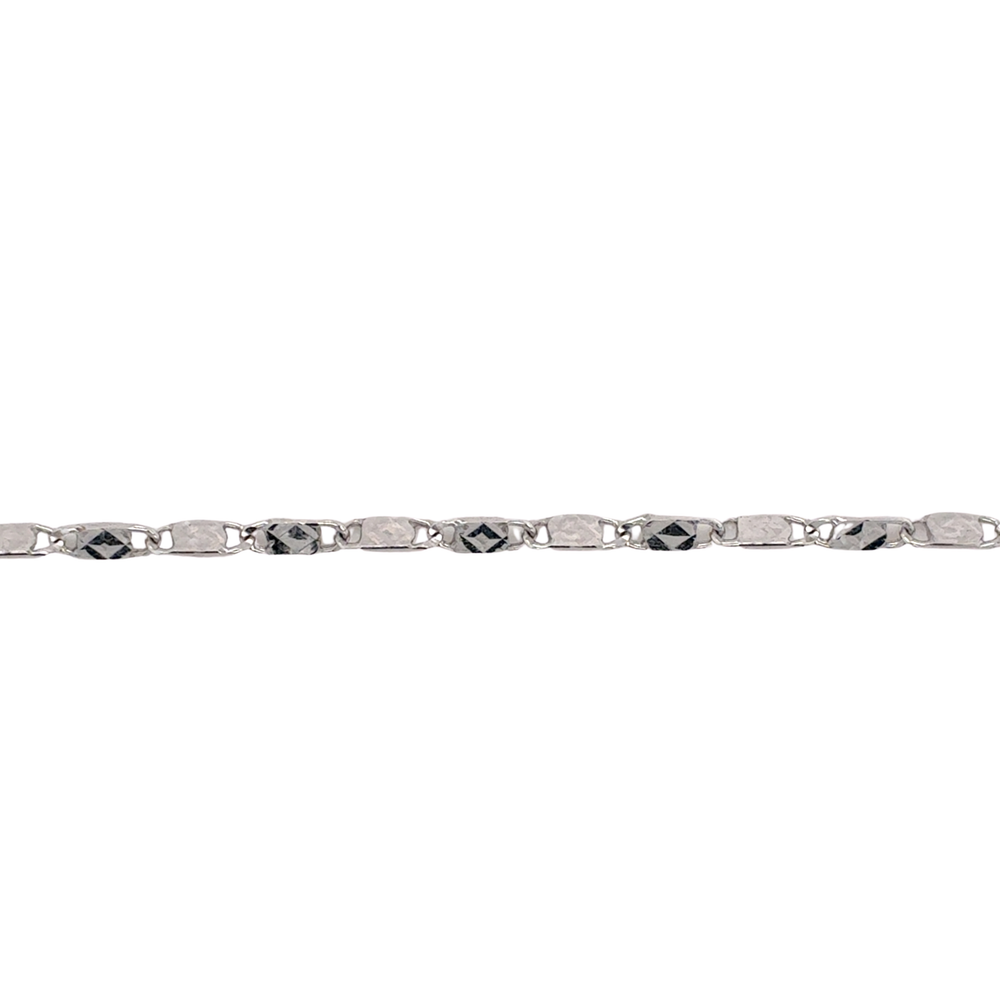 10kt White Gold 2.2mm Fancy Anklet